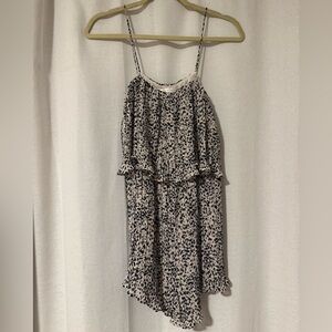 Spotted Ruffle Romper Cream and Black